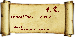 Andrásek Klaudia névjegykártya